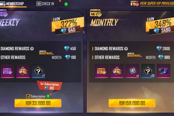 Keuntungan Membership Mingguan FF Terbaru
